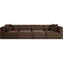 Meridian Shaggy Brown Corduroy Performance Fabric Modular Sofa IMAGE 3