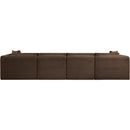  Manufacturer Color_Brown -- Shaggy 140" Brown Corduroy Performance Fabric Upholstered 4 pc Modular Sofa IMAGE 5