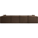 Meridian Shaggy Brown Corduroy Performance Fabric Modular Sofa IMAGE 5