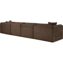 Manufacturer Color_Brown -- Shaggy 140" Brown Corduroy Performance Fabric Upholstered 4 pc Modular Sofa IMAGE 7