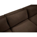 Meridian Shaggy Brown Corduroy Performance Fabric Modular Sofa IMAGE 8