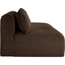  Manufacturer Color_Brown -- Shaggy 62" Brown Corduroy Performance Fabric Upholstered 2 pc Armless Modular Loveseat IMAGE 4