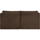  Manufacturer Color_Brown -- Shaggy 62" Brown Corduroy Performance Fabric Upholstered 2 pc Armless Modular Loveseat IMAGE 5