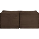 Meridian Shaggy Brown Corduroy Performance Fabric Modular Sofa IMAGE 5