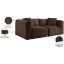  Manufacturer Color_Brown -- Shaggy 78" Brown Corduroy Performance Fabric Upholstered 2 pc Modular Loveseat IMAGE 10