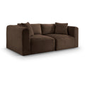  Manufacturer Color_Brown -- Shaggy 78" Brown Corduroy Performance Fabric Upholstered 2 pc Modular Loveseat IMAGE 1