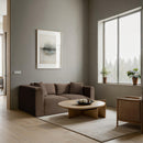  Manufacturer Color_Brown -- Shaggy 78" Brown Corduroy Performance Fabric Upholstered 2 pc Modular Loveseat IMAGE 2