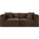  Manufacturer Color_Brown -- Shaggy 78" Brown Corduroy Performance Fabric Upholstered 2 pc Modular Loveseat IMAGE 3