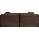  Manufacturer Color_Brown -- Shaggy 78" Brown Corduroy Performance Fabric Upholstered 2 pc Modular Loveseat IMAGE 5