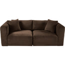  Manufacturer Color_Brown -- Shaggy 78" Brown Corduroy Performance Fabric Upholstered 2 pc Modular Loveseat IMAGE 6