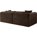  Manufacturer Color_Brown -- Shaggy 78" Brown Corduroy Performance Fabric Upholstered 2 pc Modular Loveseat IMAGE 7