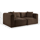  Manufacturer Color_Brown -- Shaggy 78" Brown Corduroy Performance Fabric Upholstered 2 pc Modular Loveseat IMAGE 9