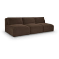  Manufacturer Color_Brown -- Shaggy 93" Brown Corduroy Performance Fabric Upholstered 3 pc Armless Modular Sofa IMAGE 1
