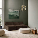  Manufacturer Color_Brown -- Shaggy 93" Brown Corduroy Performance Fabric Upholstered 3 pc Armless Modular Sofa IMAGE 2