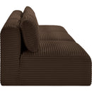  Manufacturer Color_Brown -- Shaggy 93" Brown Corduroy Performance Fabric Upholstered 3 pc Armless Modular Sofa IMAGE 4
