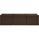  Manufacturer Color_Brown -- Shaggy 93" Brown Corduroy Performance Fabric Upholstered 3 pc Armless Modular Sofa IMAGE 5
