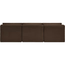 Meridian Shaggy Brown Corduroy Performance Fabric Modular Sofa IMAGE 5