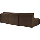  Manufacturer Color_Brown -- Shaggy 93" Brown Corduroy Performance Fabric Upholstered 3 pc Armless Modular Sofa IMAGE 7