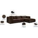  Manufacturer Color_Brown -- Shaggy 114" Brown Corduroy Performance Fabric Upholstered 3 pc Modular Sectional IMAGE 13