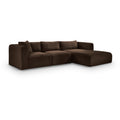  Manufacturer Color_Brown -- Shaggy 114" Brown Corduroy Performance Fabric Upholstered 3 pc Modular Sectional IMAGE 1