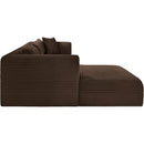  Manufacturer Color_Brown -- Shaggy 114" Brown Corduroy Performance Fabric Upholstered 3 pc Modular Sectional IMAGE 4