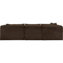  Manufacturer Color_Brown -- Shaggy 114" Brown Corduroy Performance Fabric Upholstered 3 pc Modular Sectional IMAGE 5