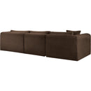  Manufacturer Color_Brown -- Shaggy 114" Brown Corduroy Performance Fabric Upholstered 3 pc Modular Sectional IMAGE 7