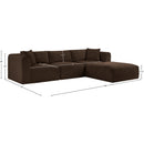  Manufacturer Color_Brown -- Shaggy 109" Brown Corduroy Performance Fabric Upholstered 4 pc Modular Sectional IMAGE 12