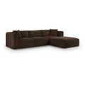  Manufacturer Color_Brown -- Shaggy 109" Brown Corduroy Performance Fabric Upholstered 4 pc Modular Sectional IMAGE 1