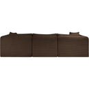  Manufacturer Color_Brown -- Shaggy 109" Brown Corduroy Performance Fabric Upholstered 4 pc Modular Sectional IMAGE 5