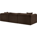  Manufacturer Color_Brown -- Shaggy 109" Brown Corduroy Performance Fabric Upholstered 4 pc Modular Sectional IMAGE 7