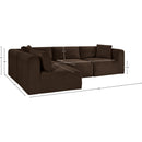  Manufacturer Color_Brown -- Shaggy 109" Brown Corduroy Performance Fabric Upholstered 4 pc Modular Sectional IMAGE 11