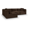  Manufacturer Color_Brown -- Shaggy 109" Brown Corduroy Performance Fabric Upholstered 4 pc Modular Sectional IMAGE 1