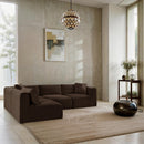  Manufacturer Color_Brown -- Shaggy 109" Brown Corduroy Performance Fabric Upholstered 4 pc Modular Sectional IMAGE 2