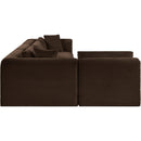  Manufacturer Color_Brown -- Shaggy 109" Brown Corduroy Performance Fabric Upholstered 4 pc Modular Sectional IMAGE 4