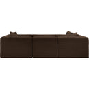  Manufacturer Color_Brown -- Shaggy 109" Brown Corduroy Performance Fabric Upholstered 4 pc Modular Sectional IMAGE 5