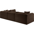  Manufacturer Color_Brown -- Shaggy 109" Brown Corduroy Performance Fabric Upholstered 4 pc Modular Sectional IMAGE 7