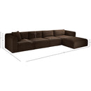  Manufacturer Color_Brown -- Shaggy 145" Brown Corduroy Performance Fabric Upholstered 4 pc Modular Sectional IMAGE 12