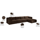  Manufacturer Color_Brown -- Shaggy 145" Brown Corduroy Performance Fabric Upholstered 4 pc Modular Sectional IMAGE 13