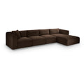  Manufacturer Color_Brown -- Shaggy 145" Brown Corduroy Performance Fabric Upholstered 4 pc Modular Sectional IMAGE 1