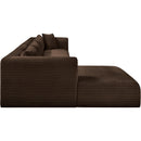  Manufacturer Color_Brown -- Shaggy 145" Brown Corduroy Performance Fabric Upholstered 4 pc Modular Sectional IMAGE 4