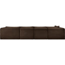  Manufacturer Color_Brown -- Shaggy 145" Brown Corduroy Performance Fabric Upholstered 4 pc Modular Sectional IMAGE 5