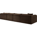  Manufacturer Color_Brown -- Shaggy 145" Brown Corduroy Performance Fabric Upholstered 4 pc Modular Sectional IMAGE 7