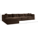  Manufacturer Color_Brown -- Shaggy 140" Brown Corduroy Performance Fabric Upholstered 5 pc Modular Sectional IMAGE 12
