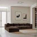 Manufacturer Color_Brown -- Shaggy 140" Brown Corduroy Performance Fabric Upholstered 5 pc Modular Sectional IMAGE 2