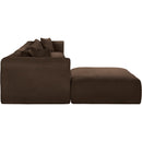  Manufacturer Color_Brown -- Shaggy 140" Brown Corduroy Performance Fabric Upholstered 5 pc Modular Sectional IMAGE 4
