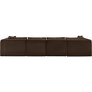  Manufacturer Color_Brown -- Shaggy 140" Brown Corduroy Performance Fabric Upholstered 5 pc Modular Sectional IMAGE 5
