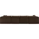 Meridian Shaggy Brown Corduroy Performance Fabric Modular Sectional IMAGE 5