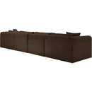  Manufacturer Color_Brown -- Shaggy 140" Brown Corduroy Performance Fabric Upholstered 5 pc Modular Sectional IMAGE 7