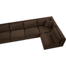 Manufacturer Color_Brown -- Shaggy 140" Brown Corduroy Performance Fabric Upholstered 5 pc Modular Sectional IMAGE 10